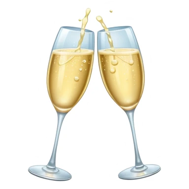 Three champagne glasses, clinking sticker