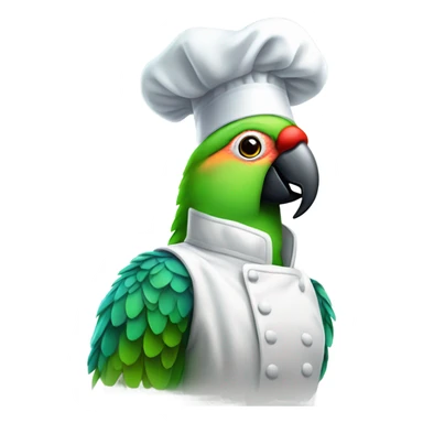 Amazon parrot with chef hat sticker