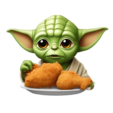 Yoda eating fried Chicken sticker