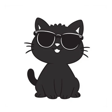 cat wearing sunglasses wearing sunglasses, hand drawn doodle style sticker