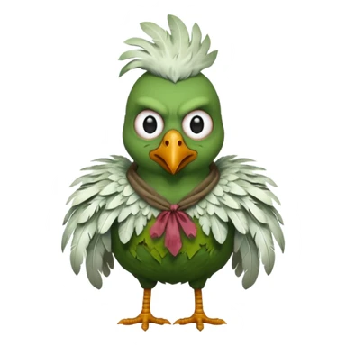 Square zombie on a square chicken  sticker