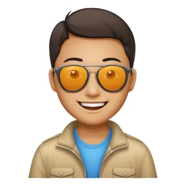 Photorealistic Chinese tourist wearing sunglasses sticker