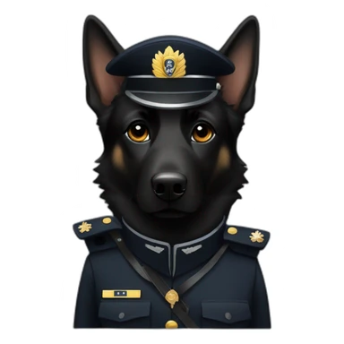 black German shepherd with female officer sticker