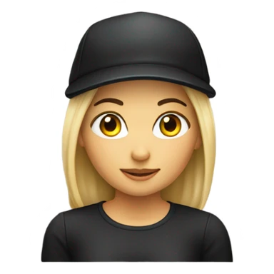 Draw a women whith a black cap sticker