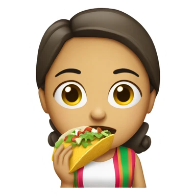 Female mexican eats taco sticker