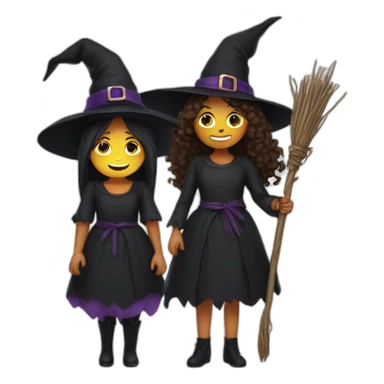 Witch with her bestie sticker