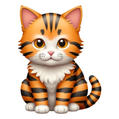 Tabby cat cub sitting  sticker