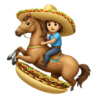 really big horse riding a taco ￼ sticker
