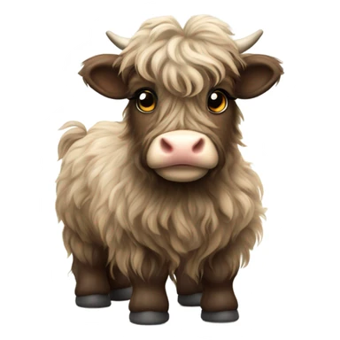 Cute baby highland cow sticker