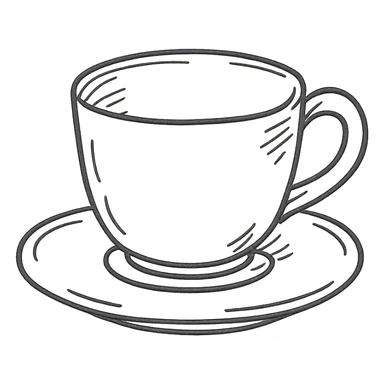 empty coffee cup hand drawn outline icon sticker