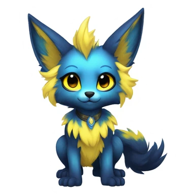 Anthro-Edgy-Cool-Blue-Yellow-Contrast-Colors-Fantasy-Fur-Sona-Chibi-Shiny-Fakémon-Hybrid full body sticker