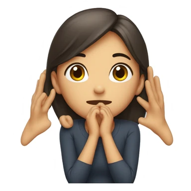 a person holding her ears and begging for forgiveness  sticker