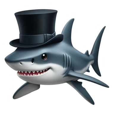Shark with a top hat sticker