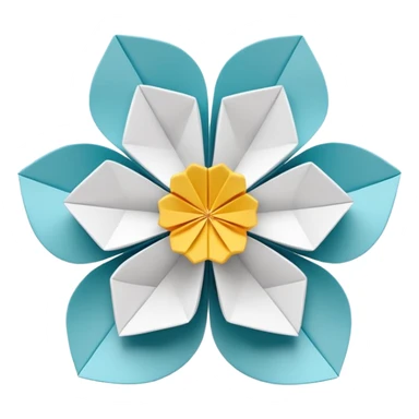 origami flower no colour sticker