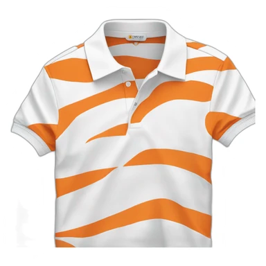 Polo shirt with bands orange and white sticker