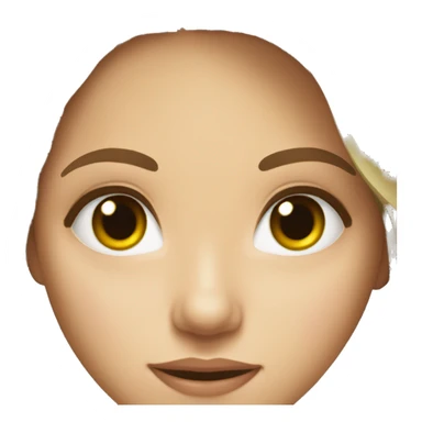 young woman beige skin green eyes with long voluminous brown hair sticker