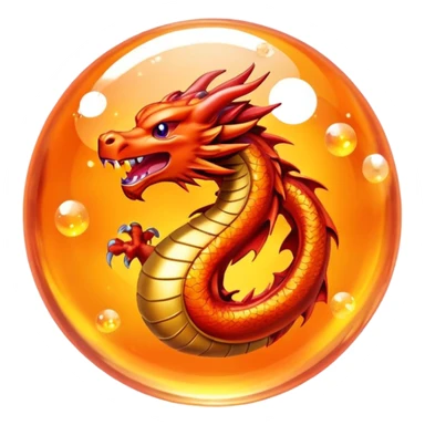 Orange crystal Dragon Ball with red stars inside, inspired by Dragon Ball anime sticker