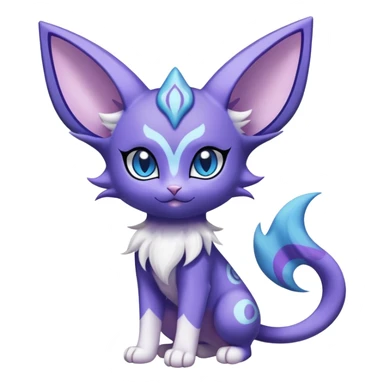 Shiny Exotic Cute Adorable Majestic Espeon-Purrloin-Delcatty-Meowstic-Hybrid-Creature with pattern-markings sticker