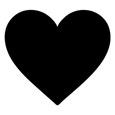 solid black filled icon of a heart, simple and bold, no color, no outline sticker