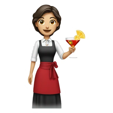 Spanish waiter woman with cocktails  sticker