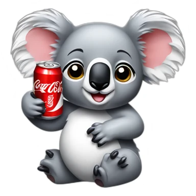 Koala with coca-cola can sticker