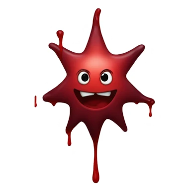 (bloody star emoji), vibrant red and dark crimson sticker