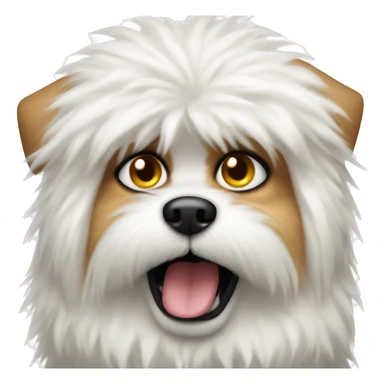 Angry white fluffy mini dog  sticker