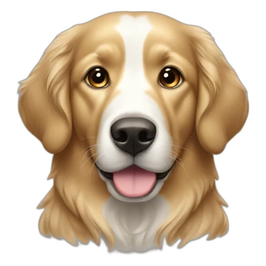 black golden retriever, white spot around nose, no brown sticker