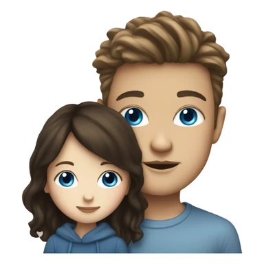 White boy with blue eyes kiss brunette girl  sticker