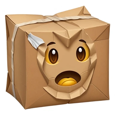 Generate a realistic emoji of a package being damaged. The emoji is simple and has no facial expressions sticker