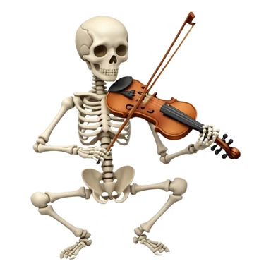 Skeleton playing the violin  sticker