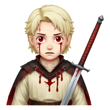Demon slayer dying with a sword sticker