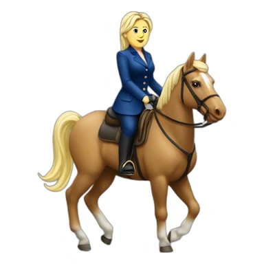 marine le pen sur un cheval sticker