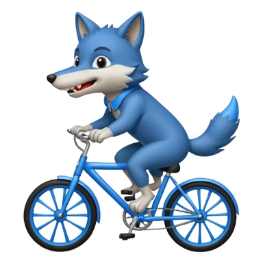 Wolf cartoon  ride on cycle sticker