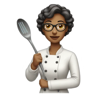 Woman with glasses cooking sticker