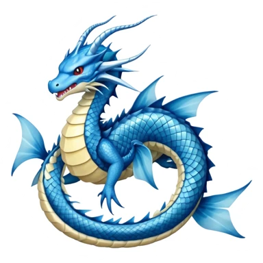 Gyarados from Pokemon, blue serpentine dragon sticker