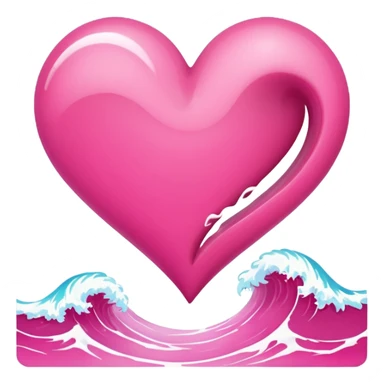 Pink Heart Shaped Wave sticker
