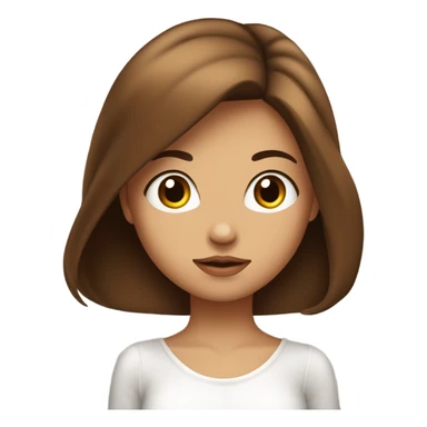 Une fille, avec les yeux marron des lèvres volumineuse, la peau blanche un peu bronzé, les cheveux long lisse et brun, mâchoire dessiné  sticker