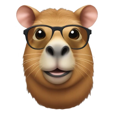 capibara tierno con lentes sticker