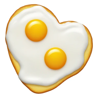 fried egg in the shape of a heart sticker