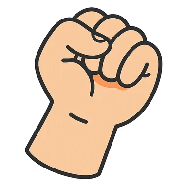 flat toon style hand gripping sticker