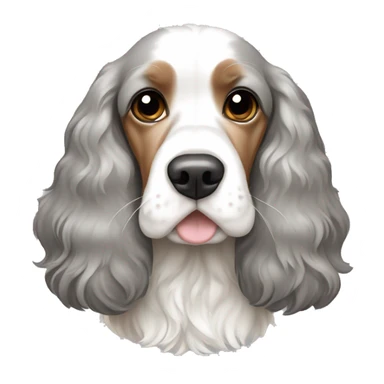 Light grey, tan and white patch cocker spaniel sticker