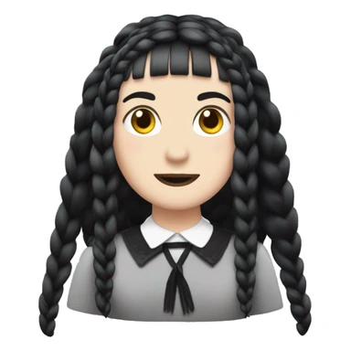 Wednesday Addams braids and fringes emoji set sticker