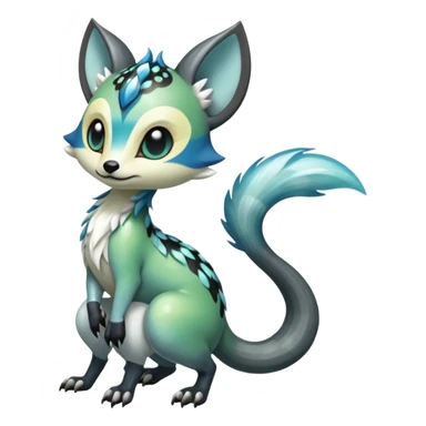 Icy Clear Glossy Glassy Gassy Mossy Meloetta-Vernid-Trico-Sergal-Civet-Fakémon-creature-hybrid sticker
