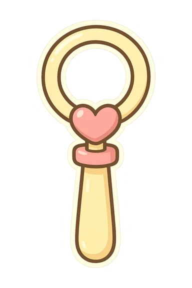chibi sticker-style bubble wand with a heart accent, cute and exaggerated sticker