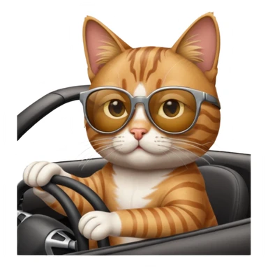A cat driving a car sticker