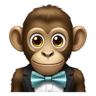 Monkey with diamond teeth and a bow tie sticker