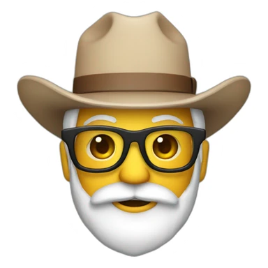 Santa with glasses and a cowboy hat sticker