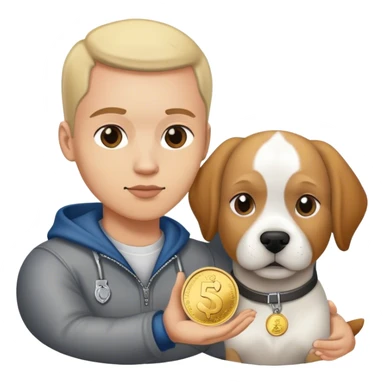 2 puc avec un chien et 50ct sticker