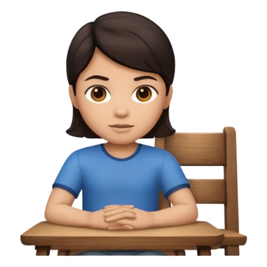 Memoji sitting on a chair from behind (pnly hair and back of the chair shown) focusing  sticker